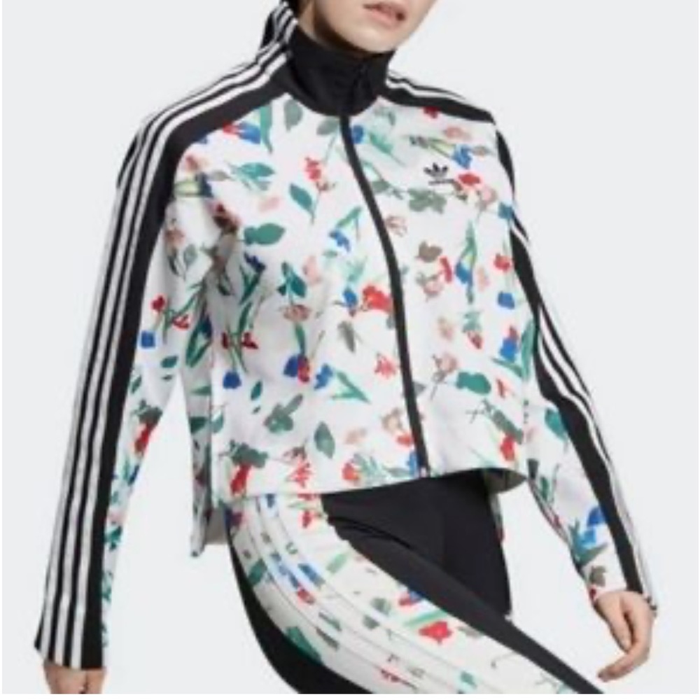 Adidas floral print jacket, size M